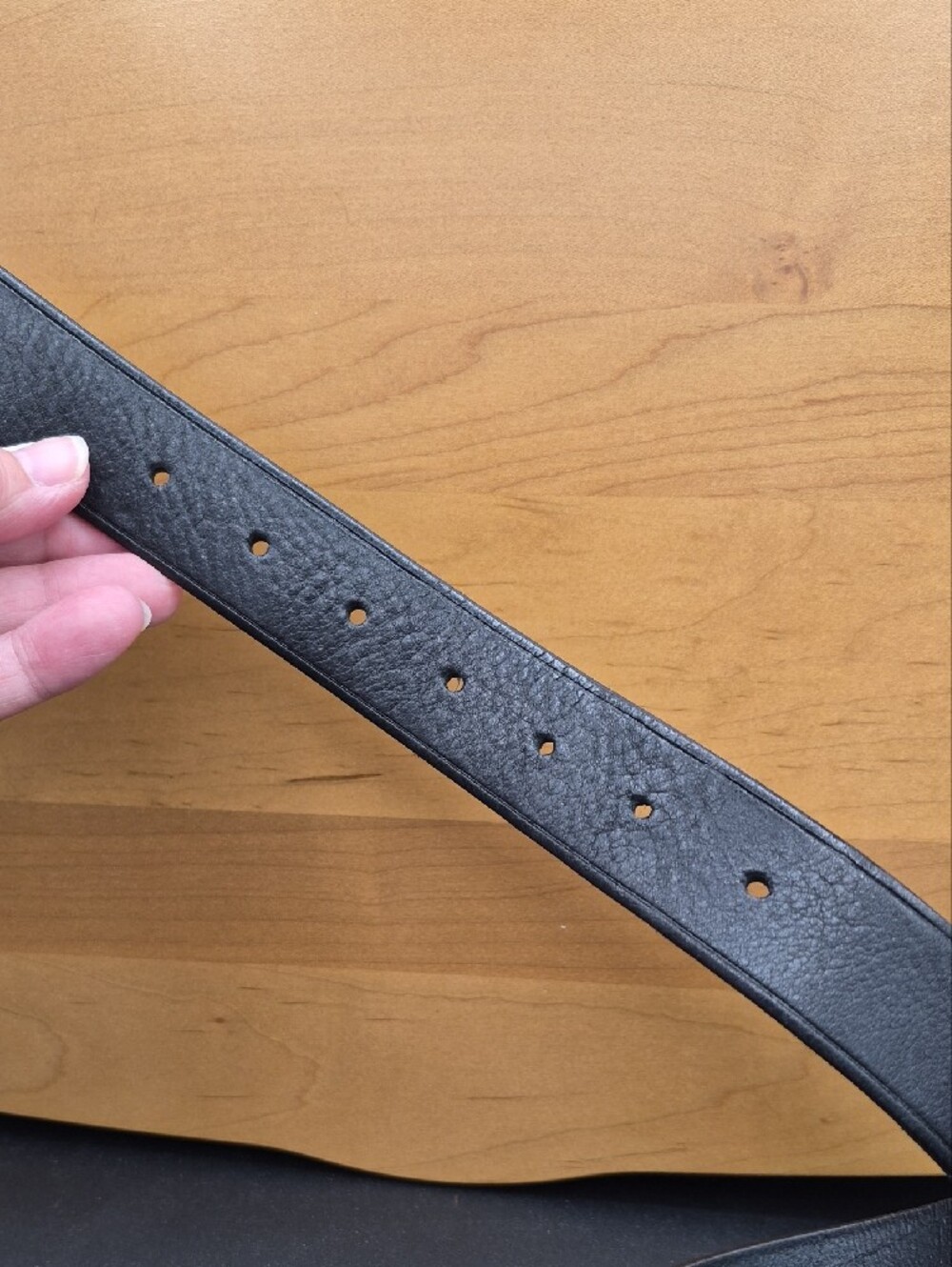 Madewell Black Genuine Italian Leather Belt Brass Horseshoe Buckle Classic - Picture 5 of 8